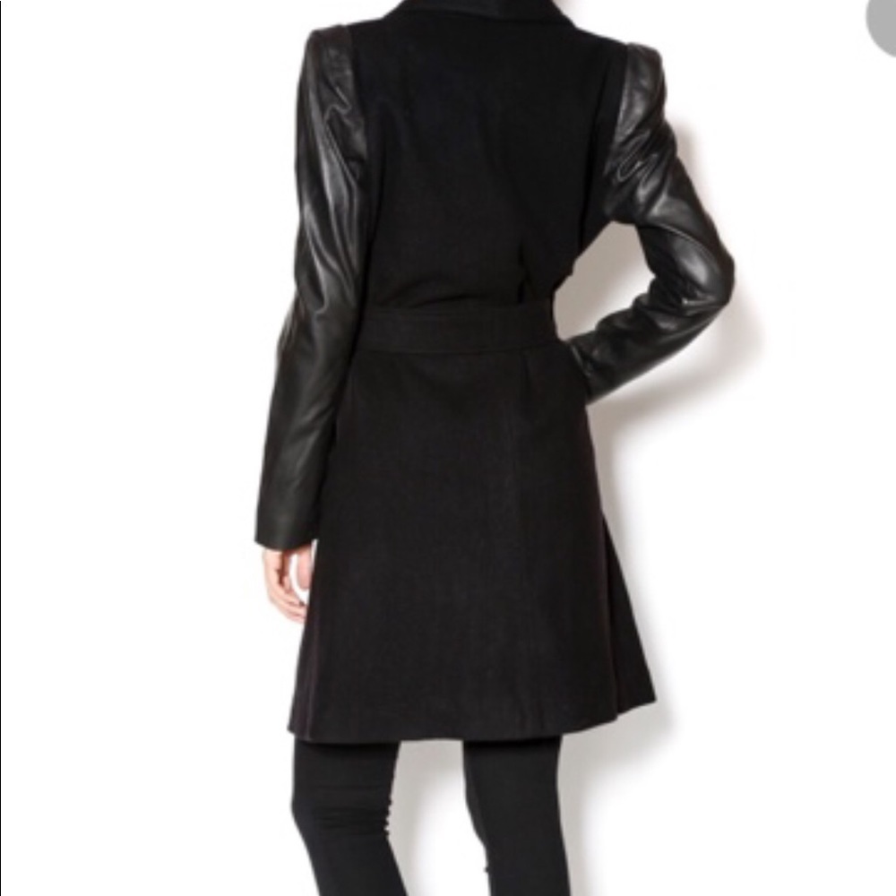 DANIER Italian Leather Wool Trench Tie Coat Size M
